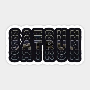 Typography Planet Saturn: Mini Solar System Sticker